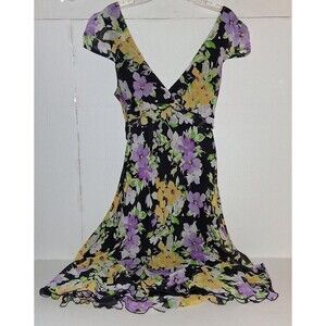 Maurices Black Floral Juniors Twirly Dress Sz. 9